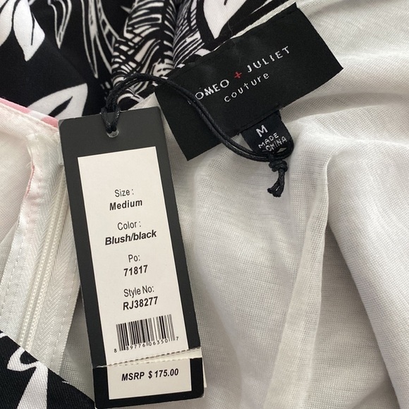 ROMEO & JULIET Couture NWT Tropical Print Pink & Black Mini Short Dress … - Picture 4 of 6